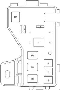 Toyota Avensis – fuse box diagram – engine compartment additional fuse box (1AZ-FSE, 1AZ-FE, 1ZZ-FE, 3ZZ-FE)