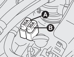 Alfa Romeo 156 FL - fuse box - engine bay - relay (diesel)