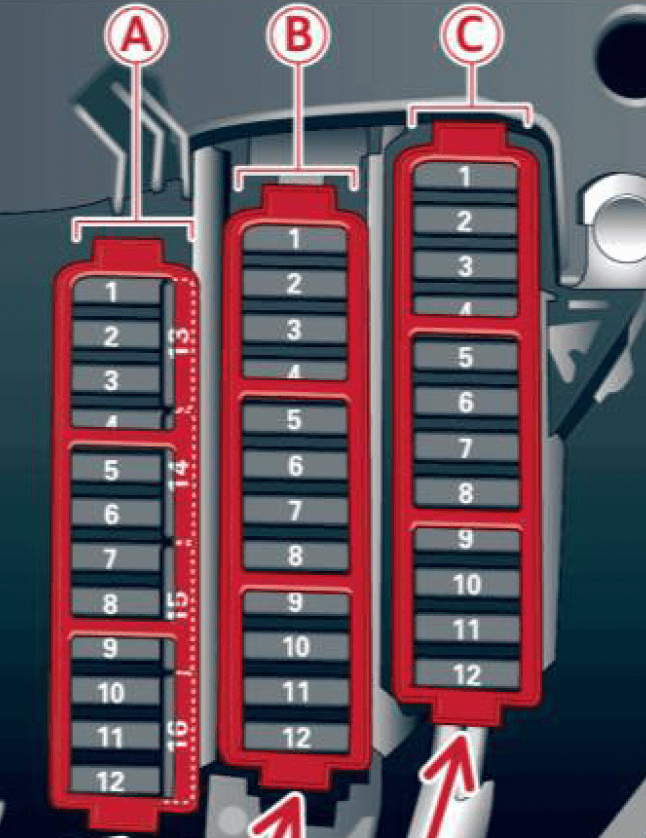 Audi Q5 - fuse box diagram - left cockpit fuse assignment