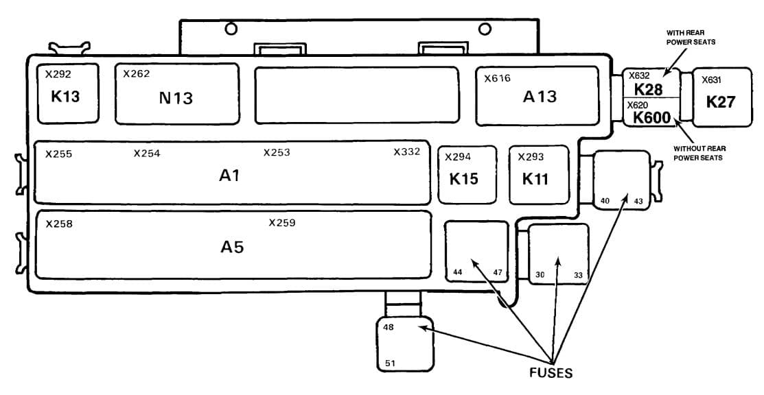 BMW e32 - fuse box - rear power distribution box