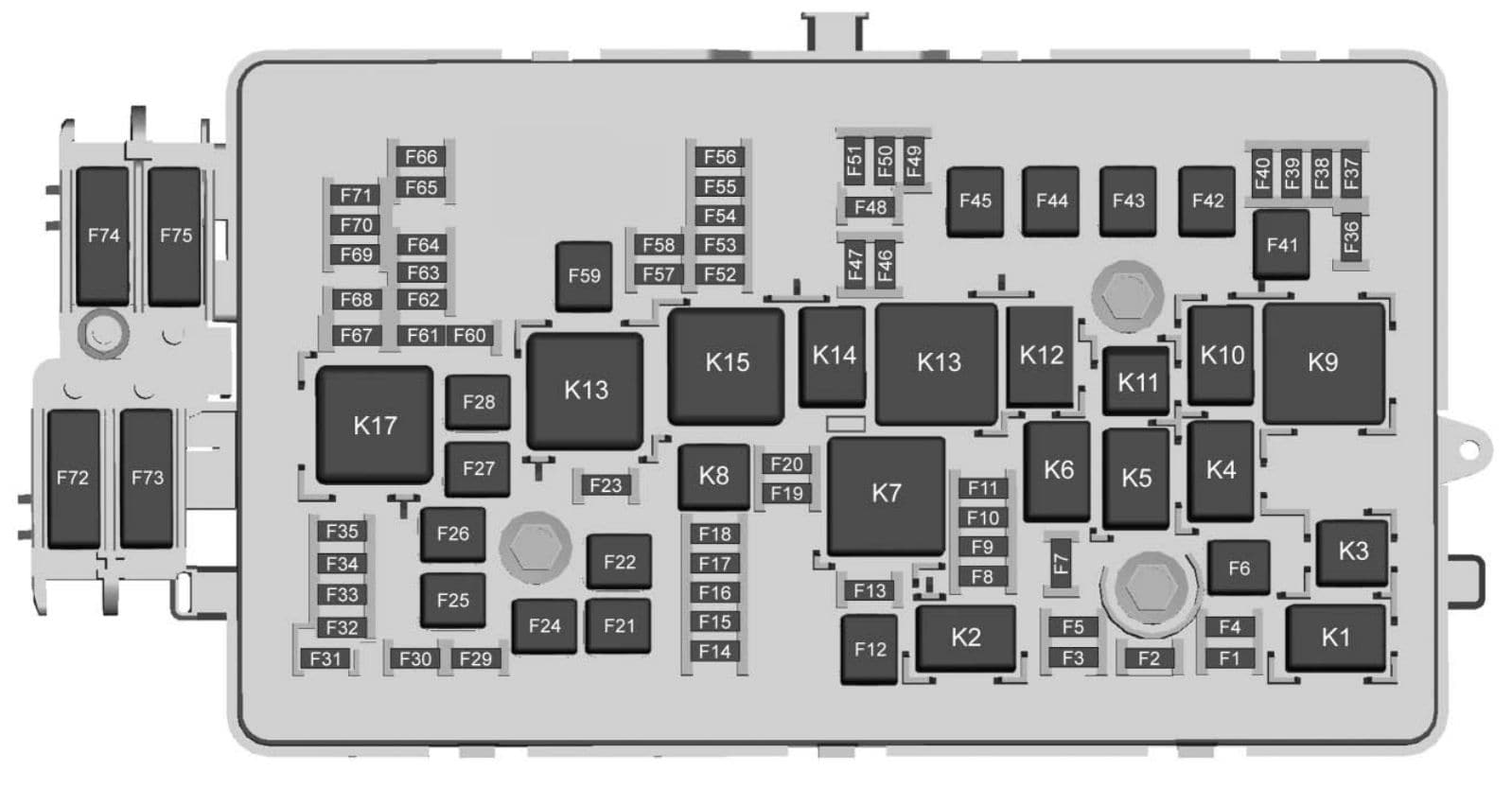 Chevrolet Colorado - fuse box diagram - engine compartment