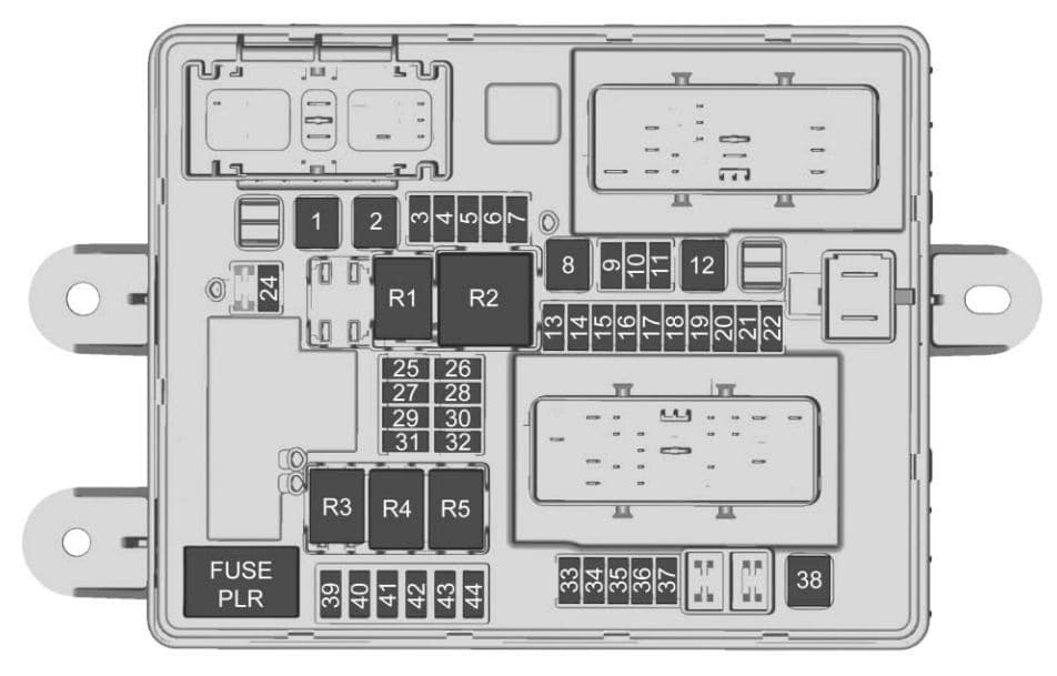 Chevrolet Corvette - fuse box - rear compartment