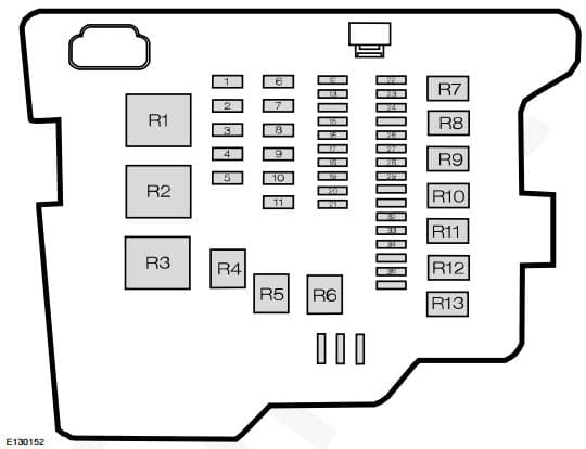 Ford Fiesta mk7 (2011) - fuse box - engine compartment - (India version)