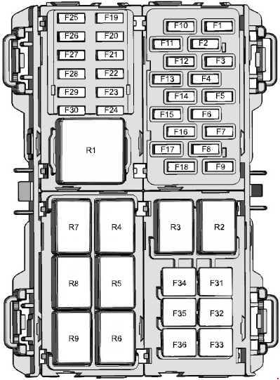 Ford Fiesta - fuse box diagram - engine compartment - North America