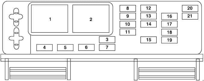 Ford Mustang - fuse box diagram - passenger compartment