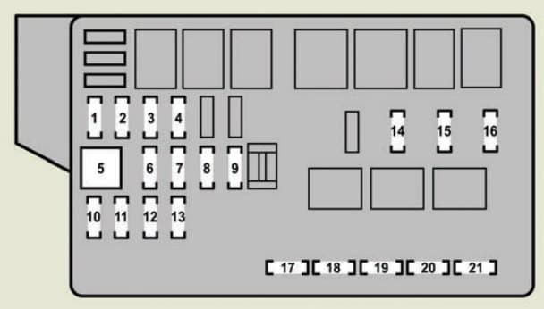 Lexus GS350 - fuse box - engine compartment (type B)