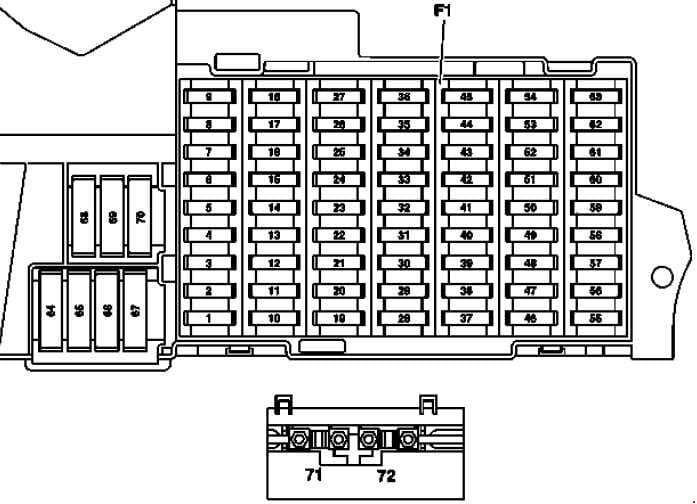 Mercedes-Benz B-Class W245 - fuse box diagram - in the front passenger-footwell