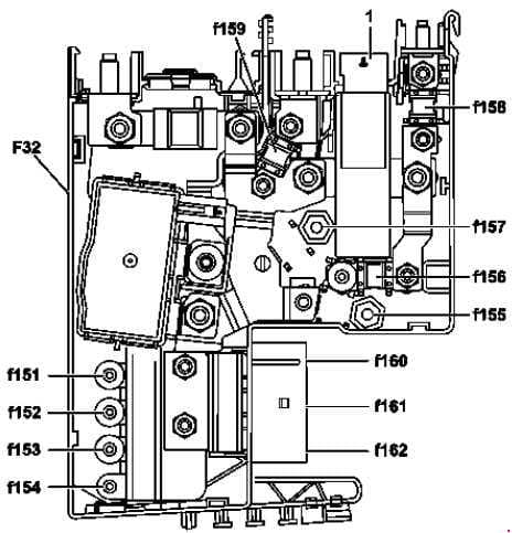 Mercedes-Benz C-Class w204 - fuse box diagram - front prefuse box - with ECO start/stop