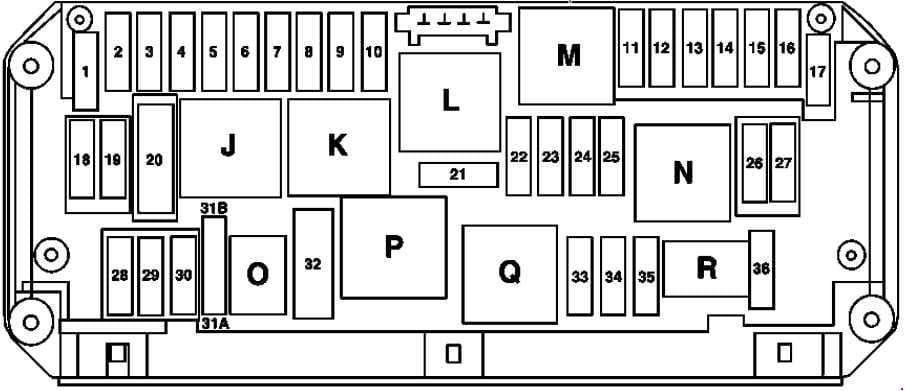 Mercedes-Benz CLS Class w218 - fuse box diagram - engine compartment