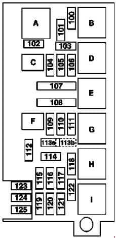 Mercedes-Benz ML w164 - fuse box diagram - engine compartment