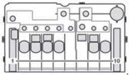 Mercedes-Benz Sprinter w906 - fuse box diagram - Pre-fuse box at the base of the driver's seat (only for auxiliary battery) F59/7 