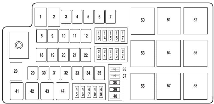 Mercury Milan (2010 revision) - fuse box - power distribition box