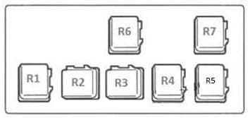 Nissan Almera - fuse box diagram - relay block