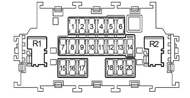 Nissan Note - fuse box diagram - passenger compartment fuse box