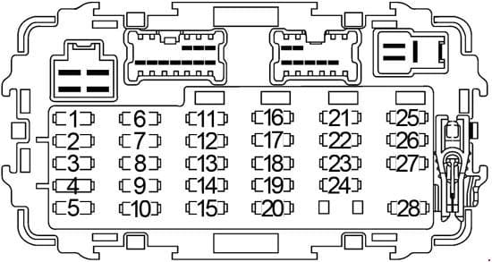 Nissan Xterra - fuse box diagram - passenger compartment fuse box