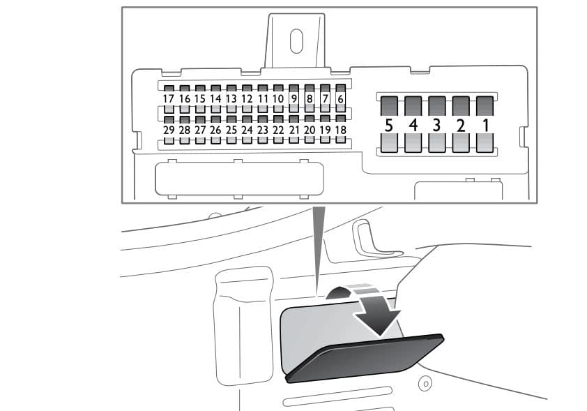 Saab 9-3 - fuse box - trunk panel (convertible)