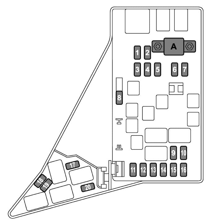 Subaru Forester - fuse box - engine compartment