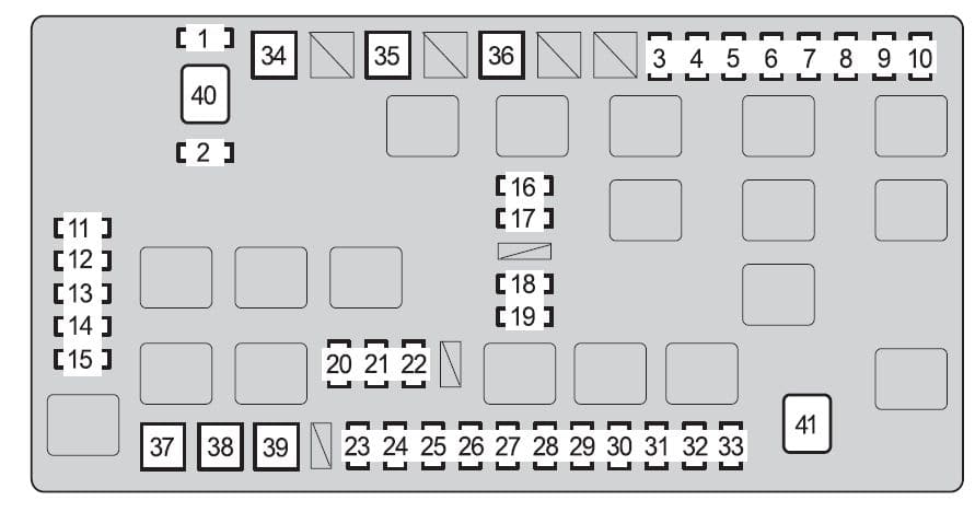 Toyota FJ Cruiser - fuse box - engine compartment (type A)