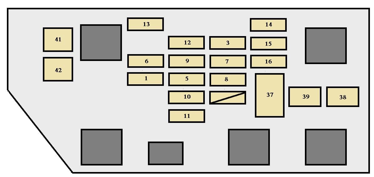 Toyota Camry - fuse box - engine compartment (1MZ-FE engined vehicles for Canada)