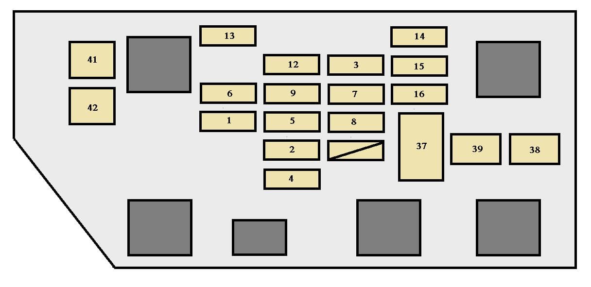 Toyota Camry - fuse box - engine compartment (1MZ-FE engined vehicles for USA)