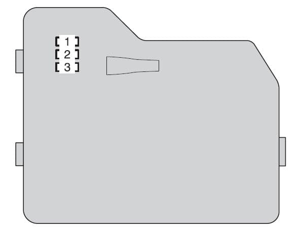 Toyota Highlander mk2 - fuse box - engine compartment (type A - fuse block on the back of the cover)