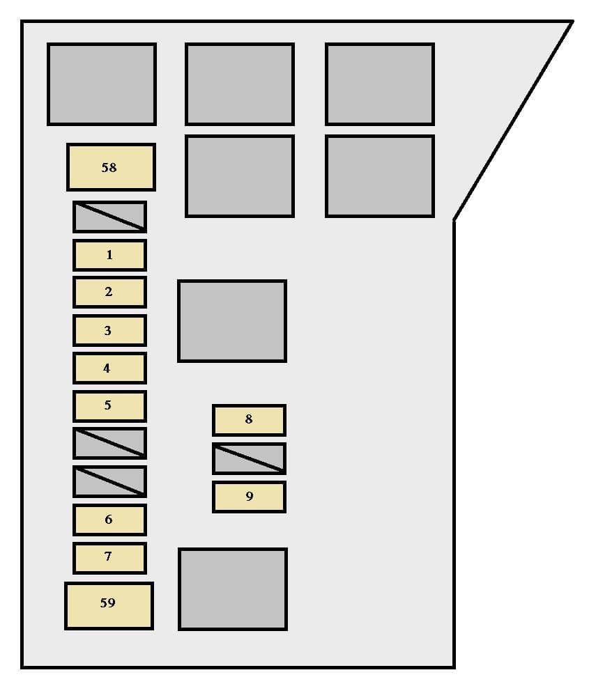 Toyota Hightlander Hybrid - fuse box - engine compartment