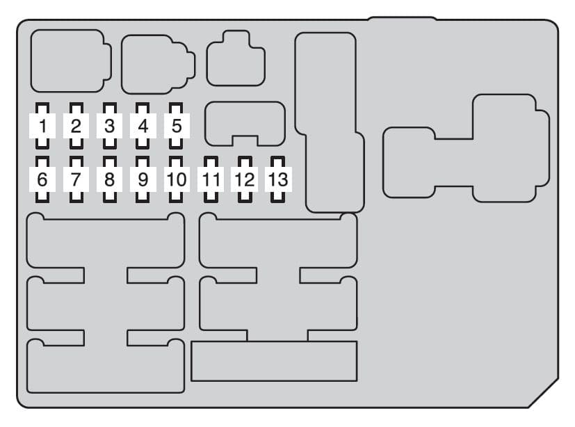 Toyota Hilux mk8 - fuse box - instrument panel (driver's side - front side)