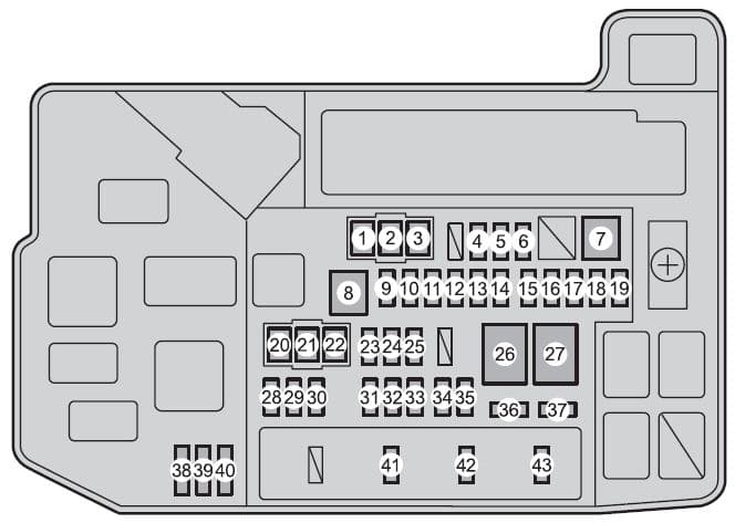 Toyota Prius V - fuse box - engine compartment