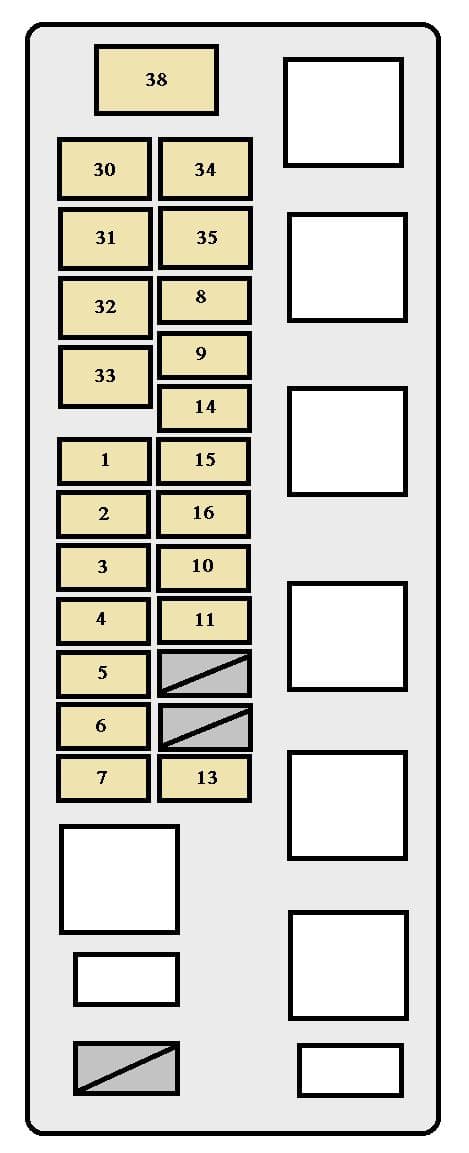 Toyota Tundra mk1 - fuse box - engine compartment (5VZ-FE)