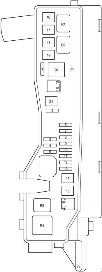 Toyota Avensis - fuse box diagram - engine compartment fuse box