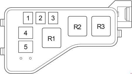 Toyota Avensis - fuse box diagram - engine compartment relay additional box