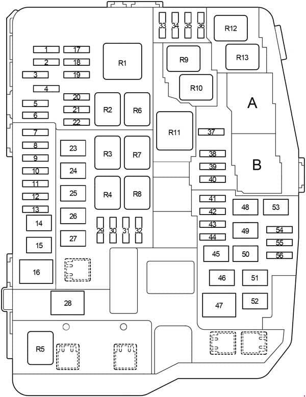 Toyota Corolla - fuse box diagram - engine compartment