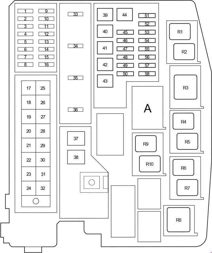 Toyota Corolla - fuse box diagram - engine compartment relay box