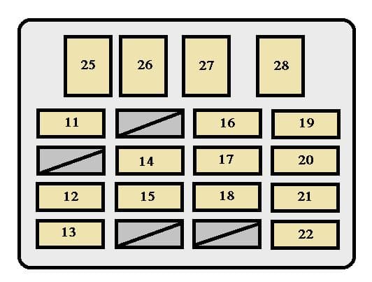 Toyota Echo - fuse box - instrument panel J/B