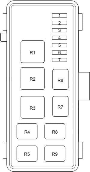 Toyota HiAce - fuse box diagram - passenger comaprtment relay box