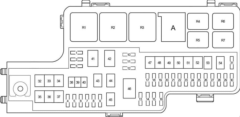 Toyota Hilux - fuse box diagram - engine compartment