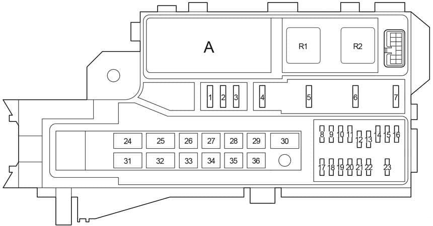 Toyota Hilux - fuse box diagram - engine compartment fuse box