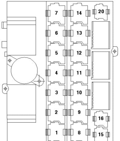 Volkswagen Amarok - fuse box - relays