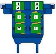 Volkswagen Passat B7 - fuse box diagram -Relay carrier on left under dash panel